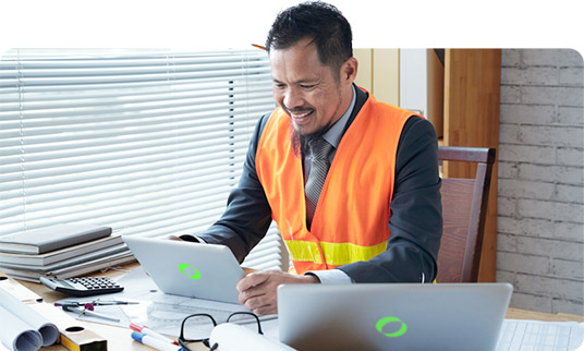 Civil Engineer working