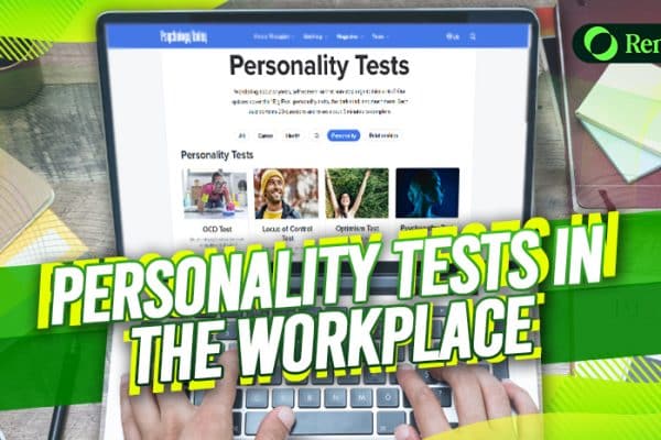 A screen displaying personality tests used in workplace settings.