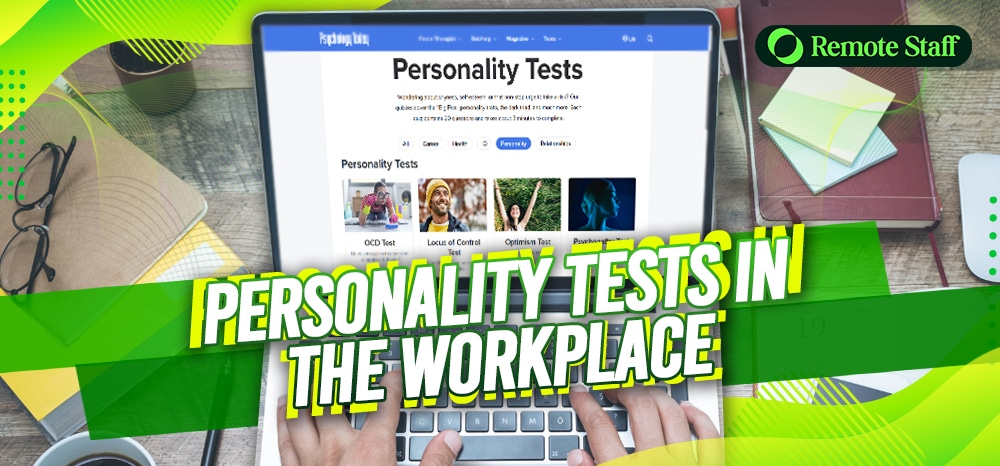 A screen displaying personality tests used in workplace settings.