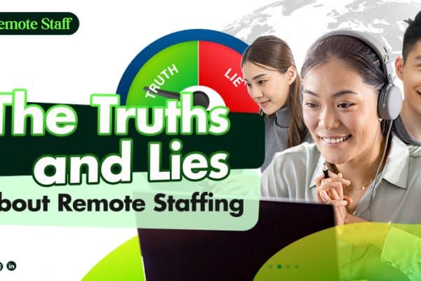 Filipino remote workers next to Truth and Lie meter