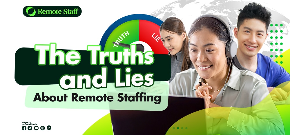 Filipino remote workers next to Truth and Lie meter