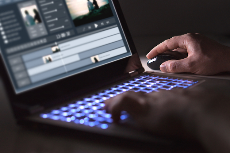 man using a laptop