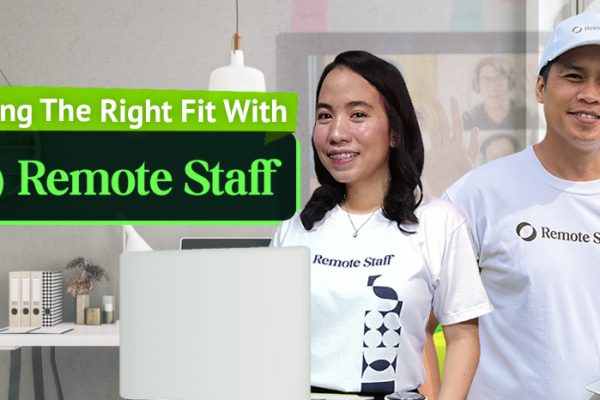 man and woman wearing white Remote Staff shirts