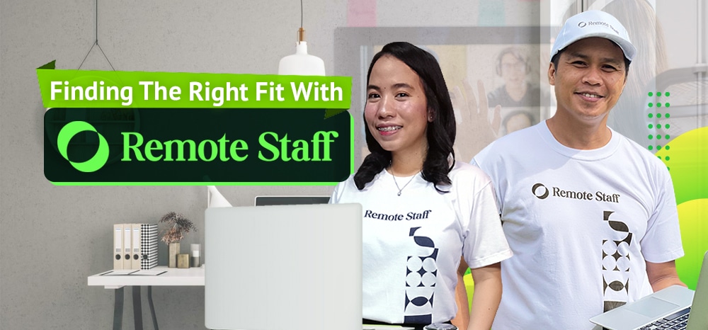 man and woman wearing white Remote Staff shirts