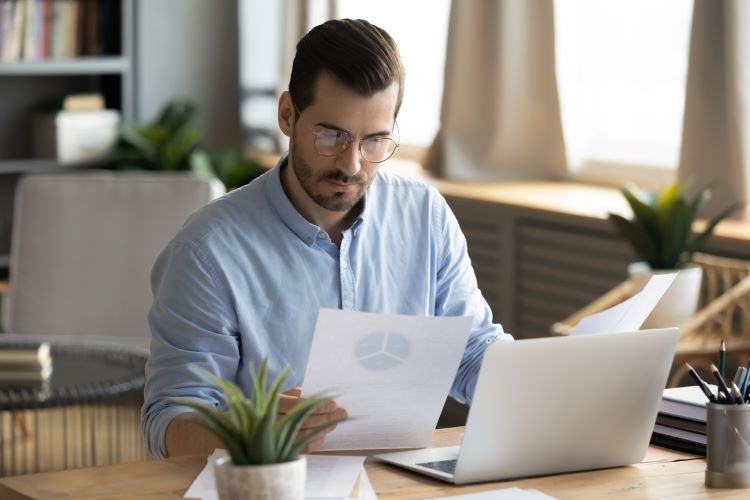 businessman looking at documents