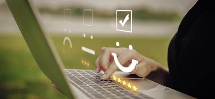 A customer submitting a review which will be used as indirect advertising.