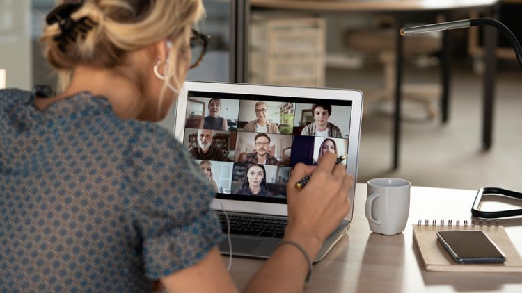 woman hosting a video conference