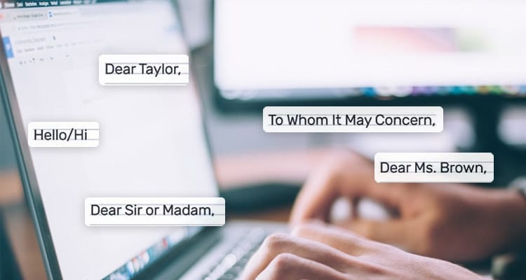 Examples of email openers when following work email etiquette.