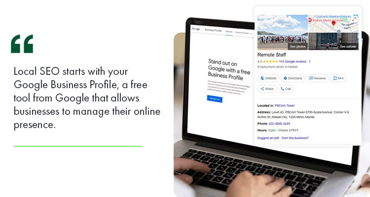 setting up google business profile