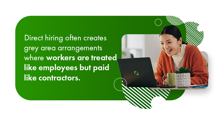 Workers are treated like employees but paid like contractors