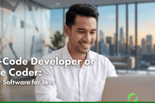 A no code developer working from home.