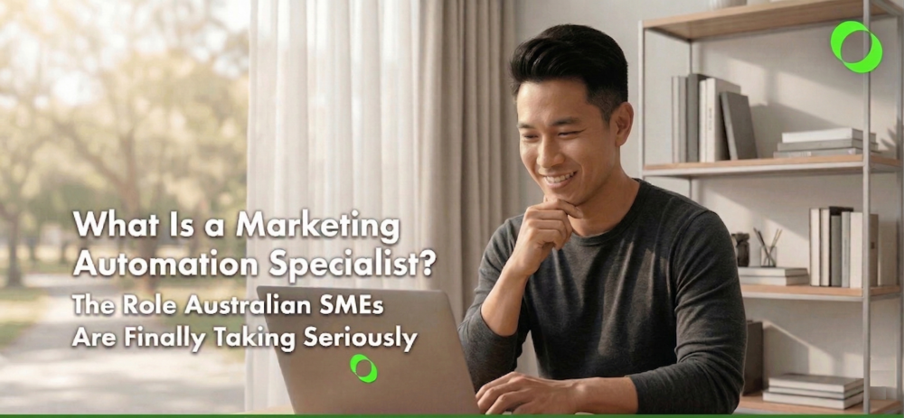 A remote worker reflecting what is a marketing automation specialist.